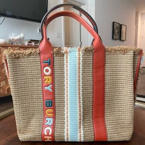 Tory Burch Raffia Tote Bag